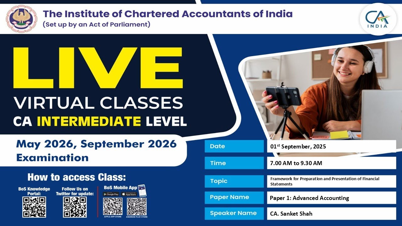 Intermediate Paper 1:AA | Topic: Framework for Preparation and...| Session 1 | 01 Sep, 2025
