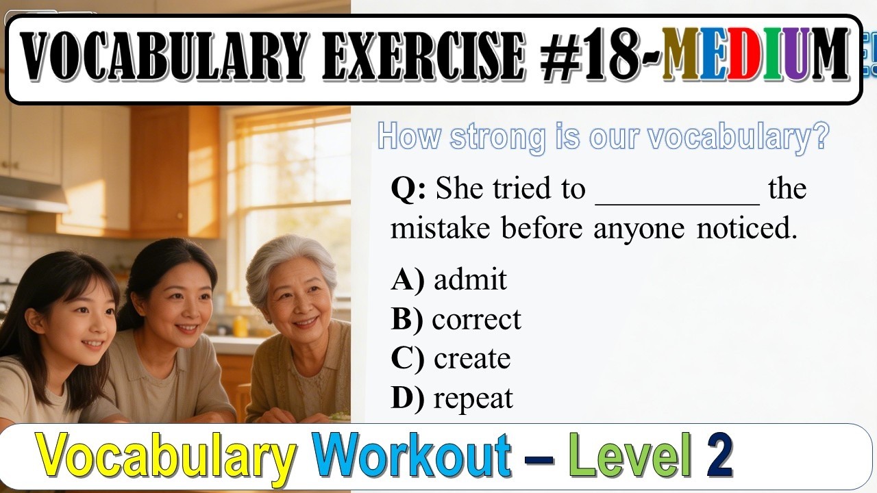 Vocab exercise 18: Vocabulary Workout:  MEDIUM level
