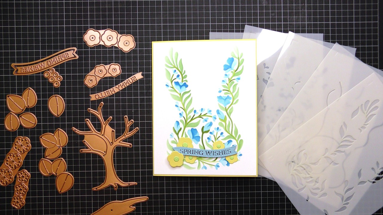 Spellbinders February 2026 Stencil & Stitching Die of the Month Tutorial! Sweet & Quick Card!