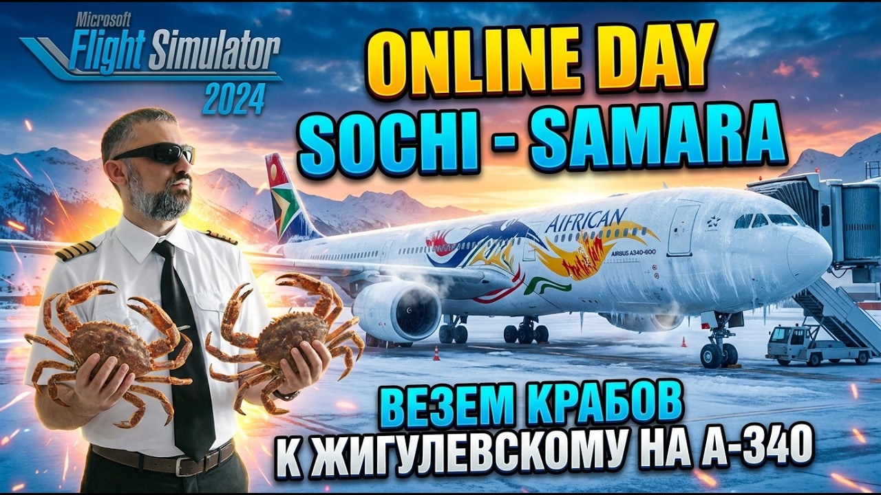 ✈ MSFS24 / VATSIM ONLINE DAY / СОЧИ - САМАРА / iniBuilds A-340