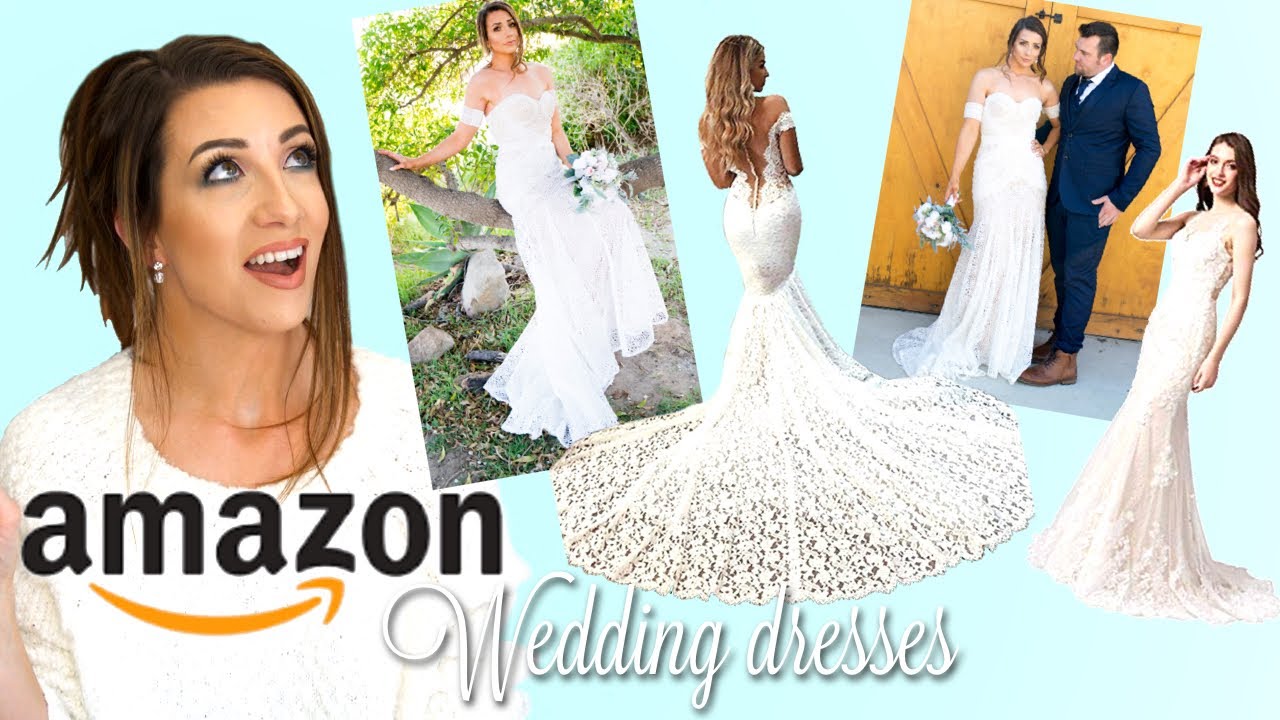 AMAZON WEDDING DRESSES! Affordable wedding dress try-on haul and review!
