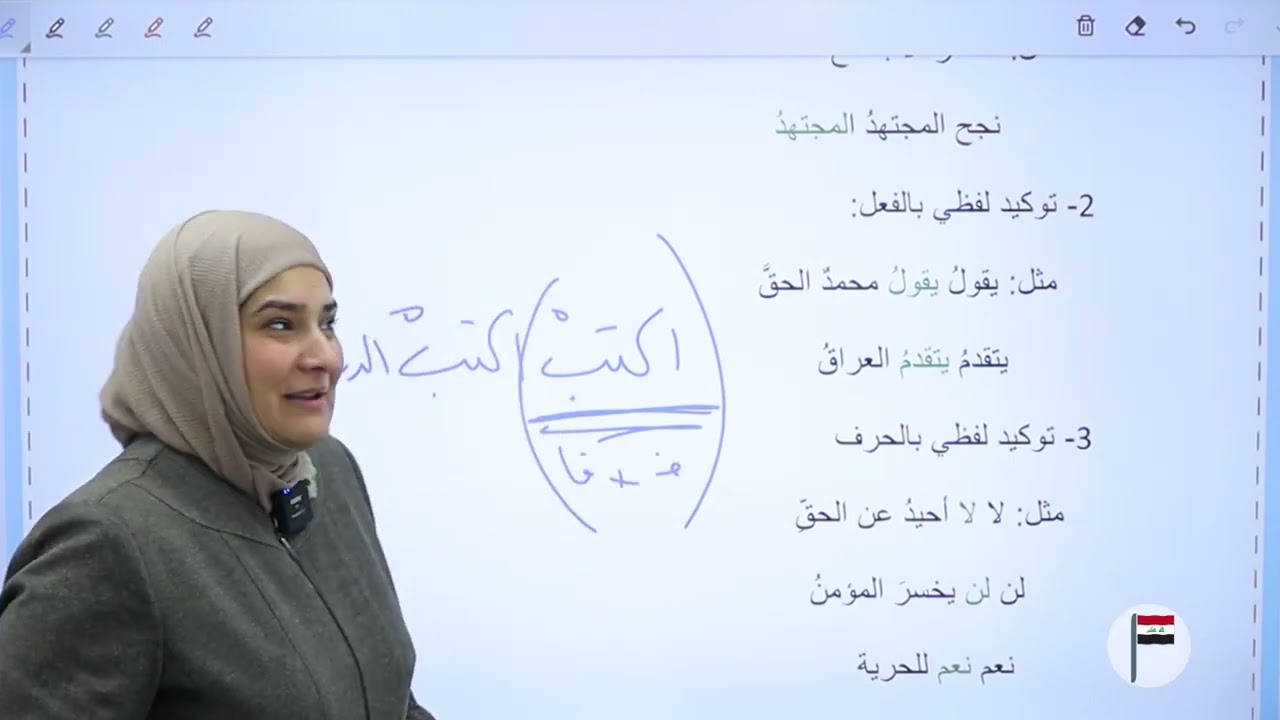 التوكيد//اللغة العربية//الكتاب الثاني//الثالث المتوسط//د. آيات العاني