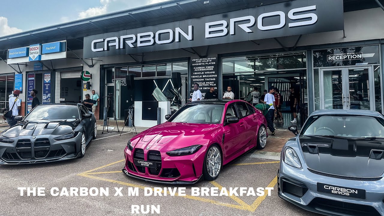 Заезд на завтрак от Carbon Bros x M Drive!!! (BMW M3, M140i крутятся, громкий выхлоп)