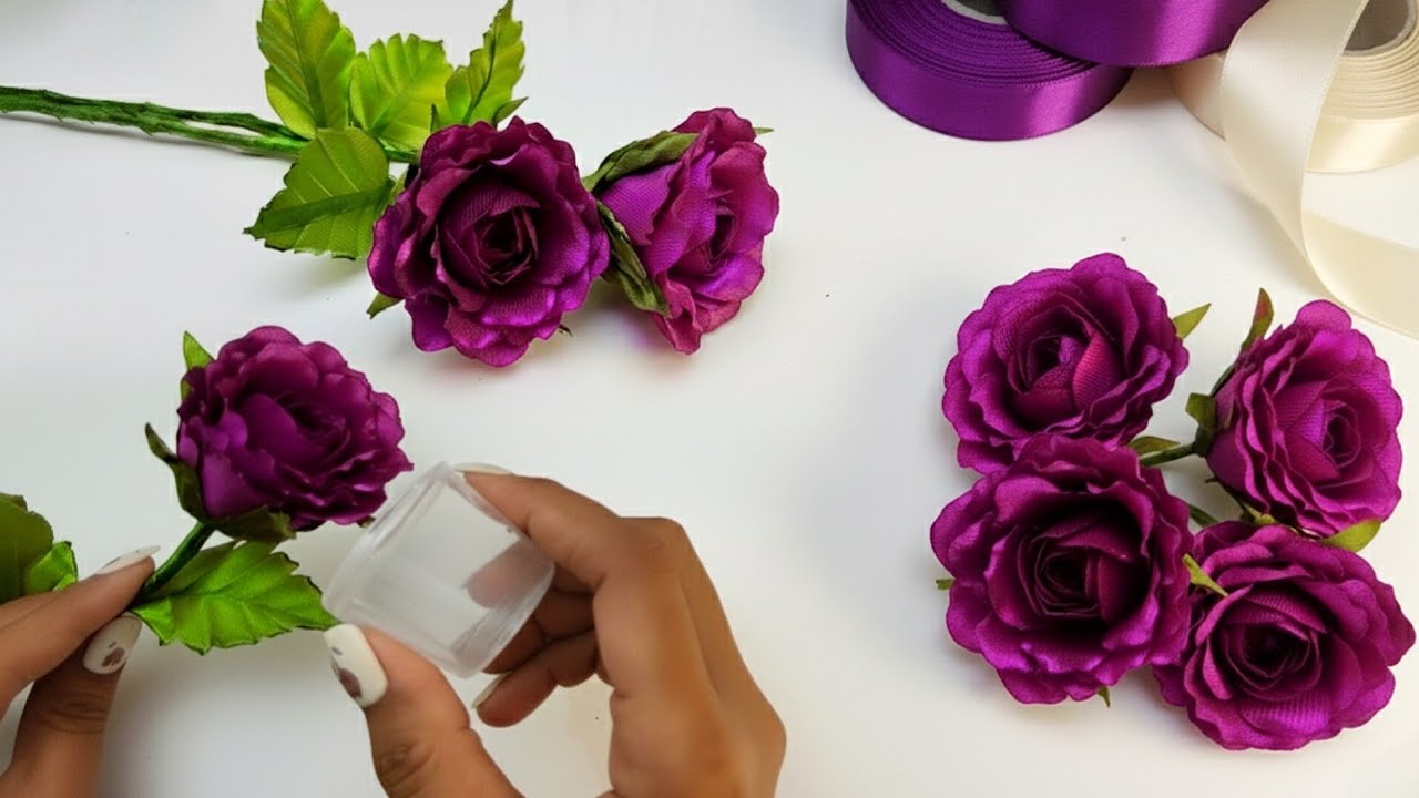 🤯You Won't Believe This!Easy Satin Ribbon Rose Flower Craft with simple tricks🤓