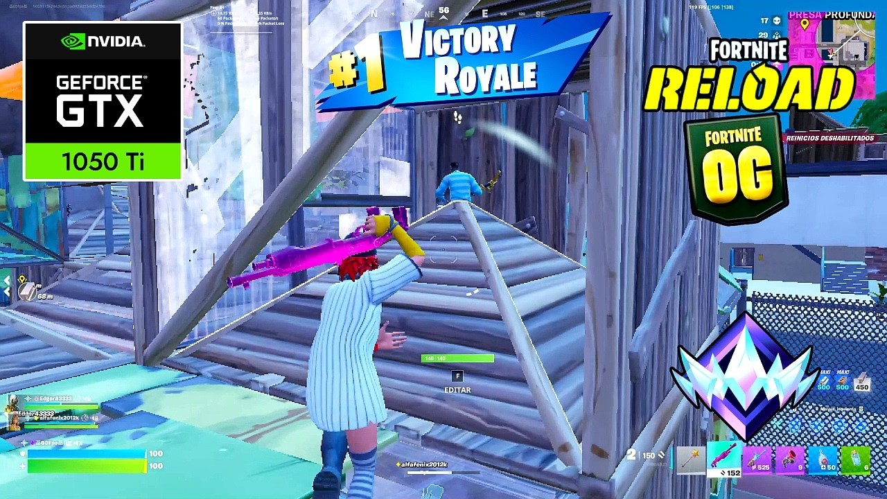 Fortnite Reload Squad | Ranked | [GTX 1050 Ti] 144 Hz Gameplay 🔥