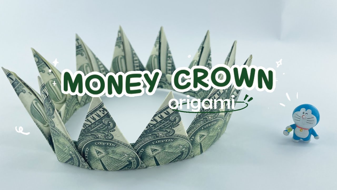 Easy Money Origami Crown - Graduation Gift #shorts #origamitutorial