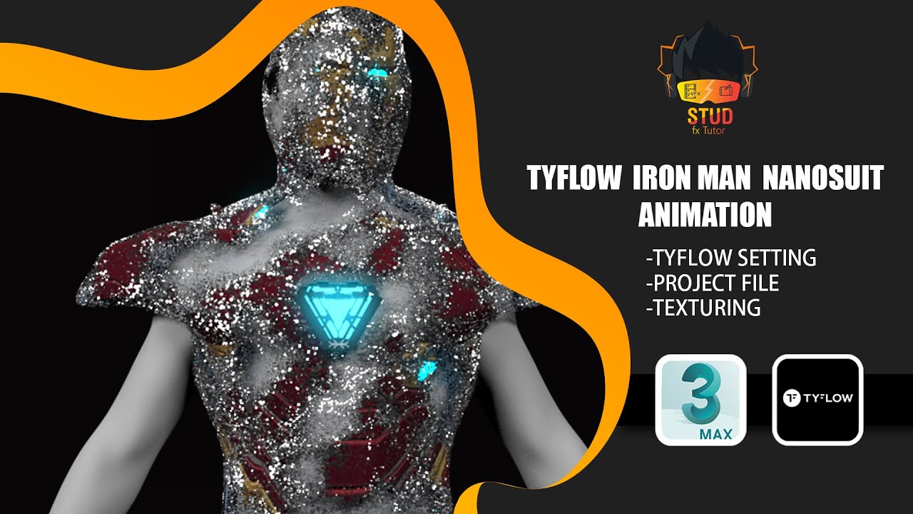 Tyflow  Iron man  Nanosuit Animation | 3ds max