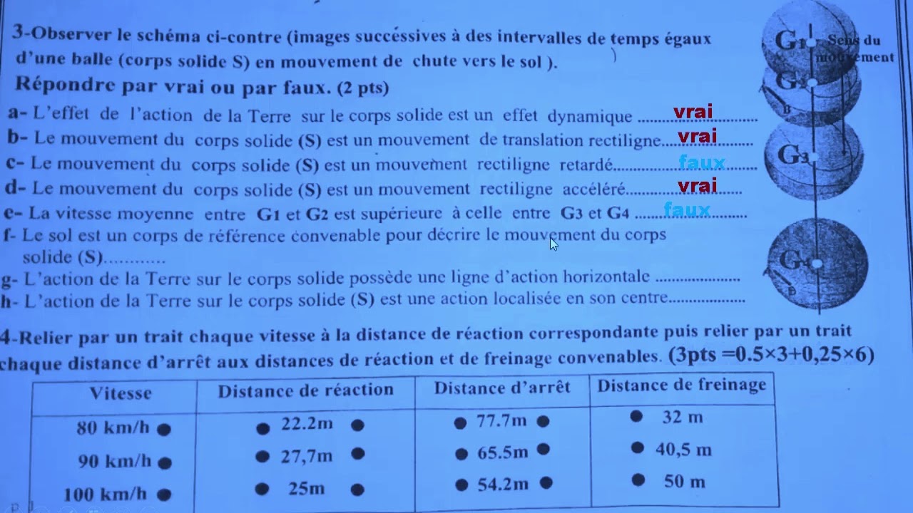 correction examen r&eacute;gional physique 2021 3 ans coll&egrave;ge