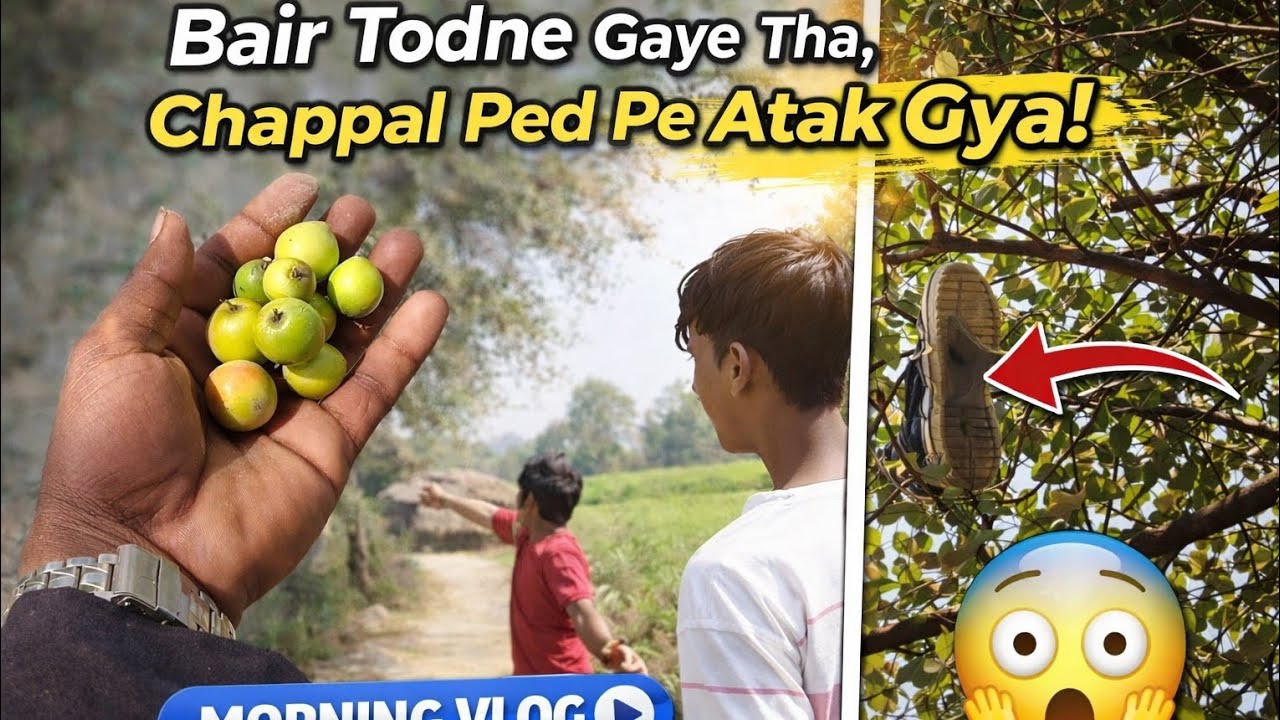 Bair Todne Gaye, Chappal Ped Pe Atak Gayi 😱 | Morning Village Vlog