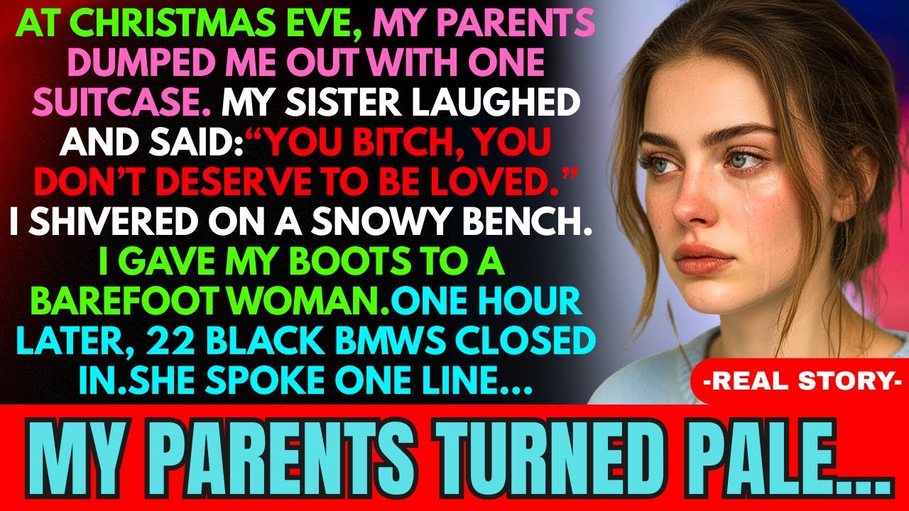 At Christmas Eve, My Parents Threw Me Out, My Sister Laughed, Then A Barefoot Woman Arrived…