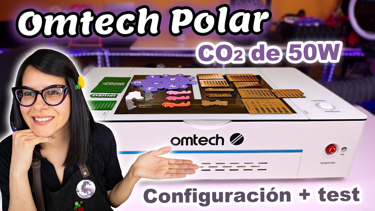 Omtech Polar CO₂ 50W Unboxing, Configuración, Pruebas de Corte y Grabado en Varios Materiales