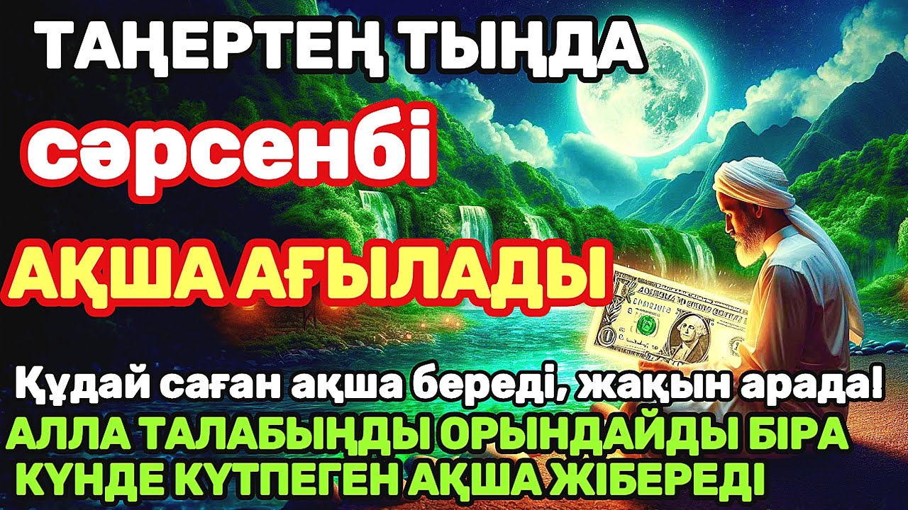 Тыңда Өте күшті дұға сәрсенбі, Алла бір күнде ойламаған ақша байлық жібереді, ризығың көбейеді