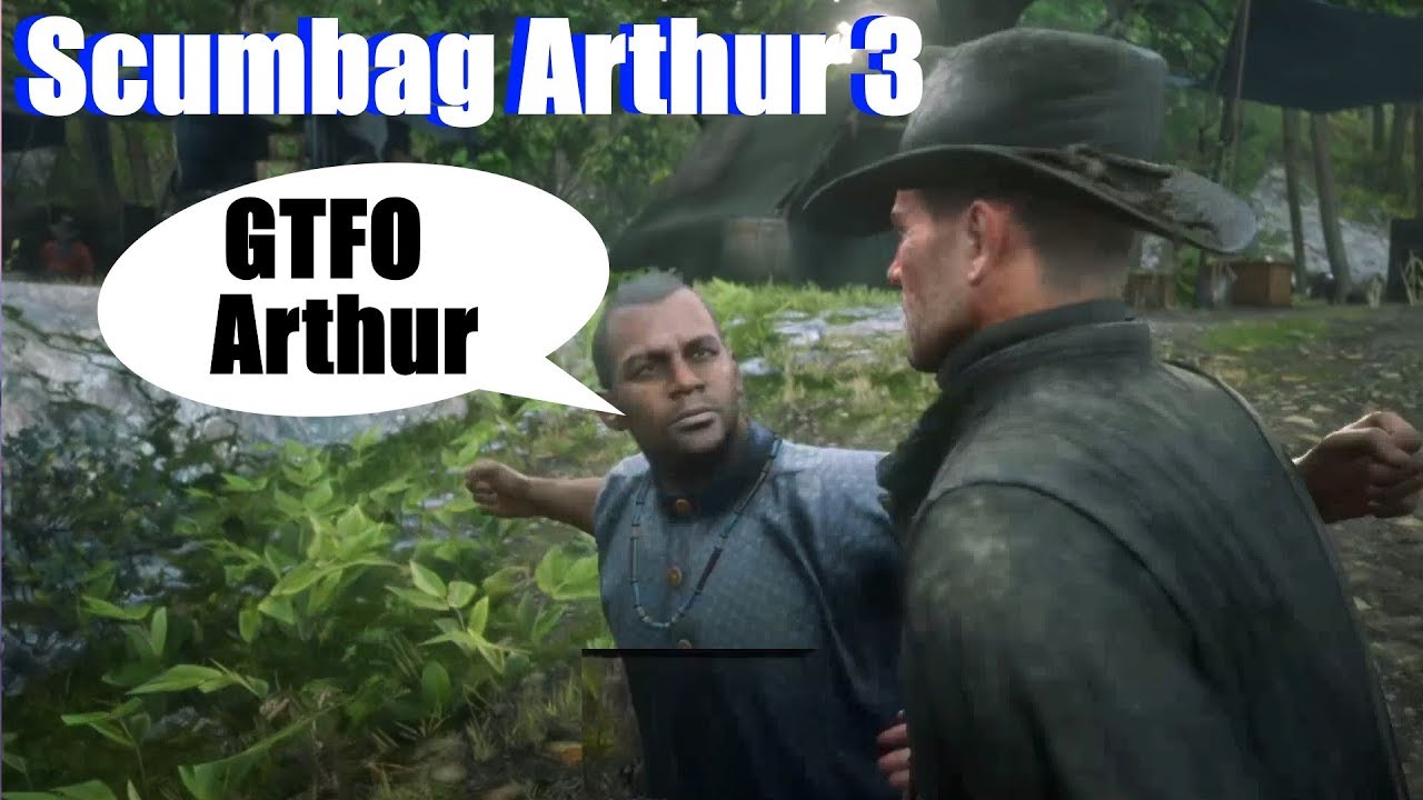 RDR2 Scumbag Arthur Gets Knocked Out by Charles & Kicked Out - Red Dead Redemption 2 PS4 Pro