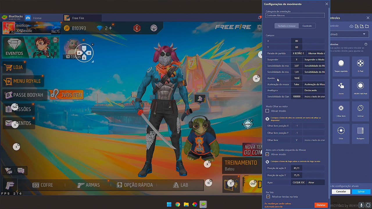 MELHOR SENSI PARA BLUESTACKS 4.240, SENSI DO STEIKE, MANOMAX E TWO9, A MIRA NÃO TREME!!!! 😮⚙