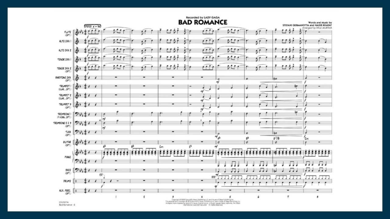 Bad Romance arranged by Paul Murtha