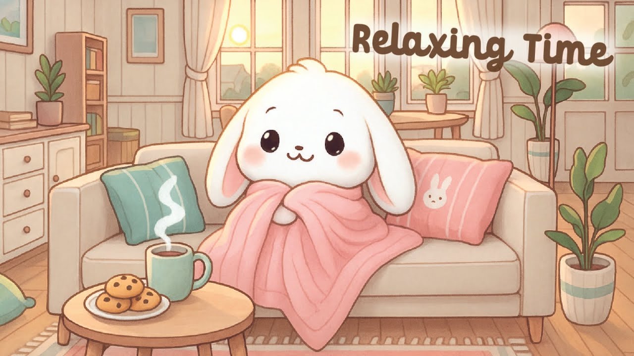Relaxing Lofi Music with Bunny ✨🎧 4 Hour Happy Lofi Song 💕 Cute Lofi 🌸 relaxing music 🎶 Lofi Hip Hop
