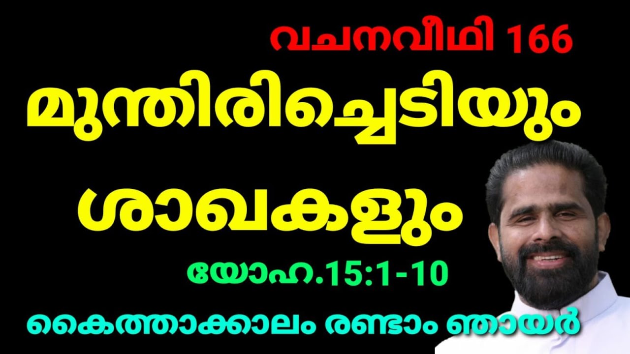 മുന്തിരിച്ചെടിയും ശാഖകളും  യോഹ.15:1-10, വചനവീഥി 166   കൈത്താക്കാലം രണ്ടാം ഞായർ