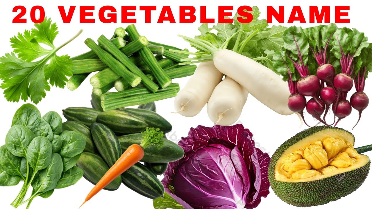 20 सब्जियों के नाम | 20 Vegetables Name for Kids |  | Vegetable Name With Pictures And Animation