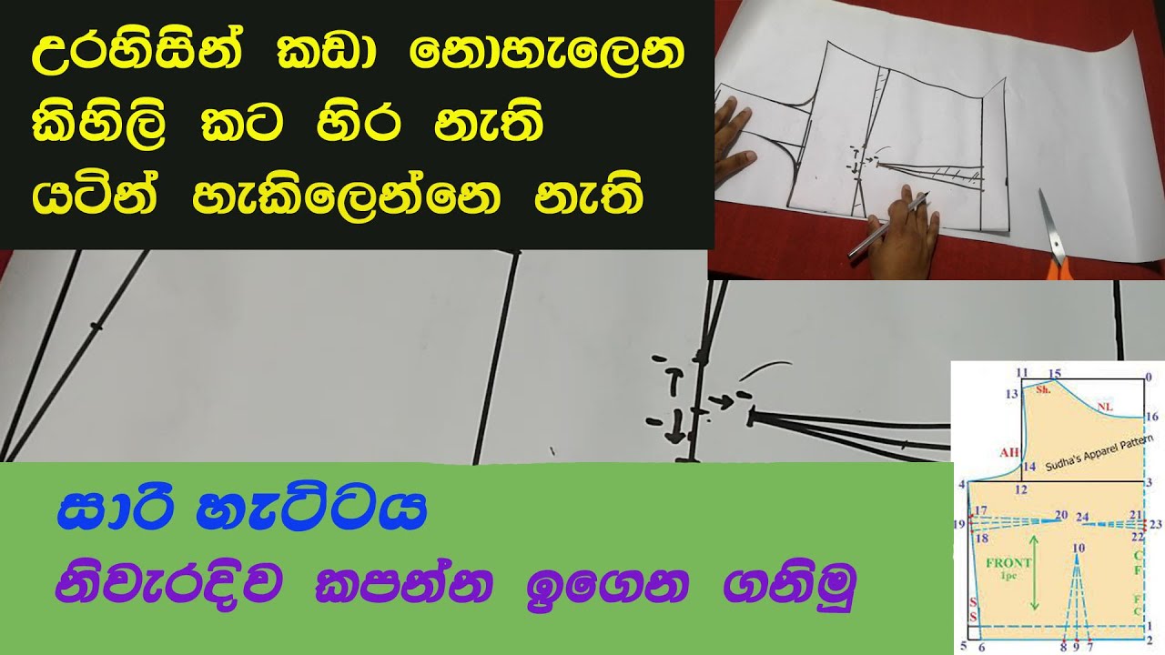 How cut normal Saree Jacket / සාරි හැට්ටය නිවැරදිව කපන්න ඉගෙන ගනිමු.              ‌(01 කොටස)