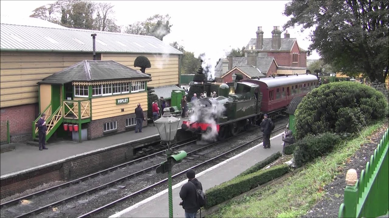 GWR 0-4-2 no 1450 and Autocoach at Mid Hants Autumn Gala 26th October 2014