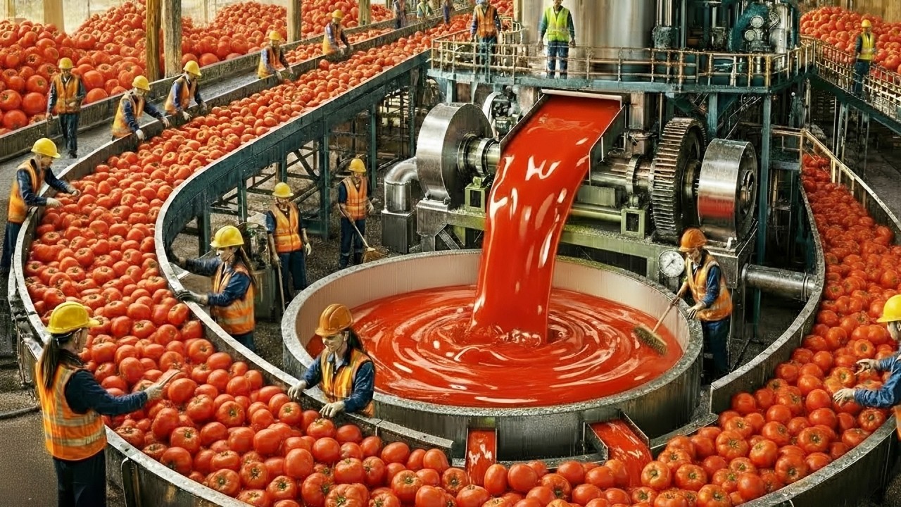 Inside a Modern Tomato Ketchup Factory | How Ketchup Is Made Step by Step