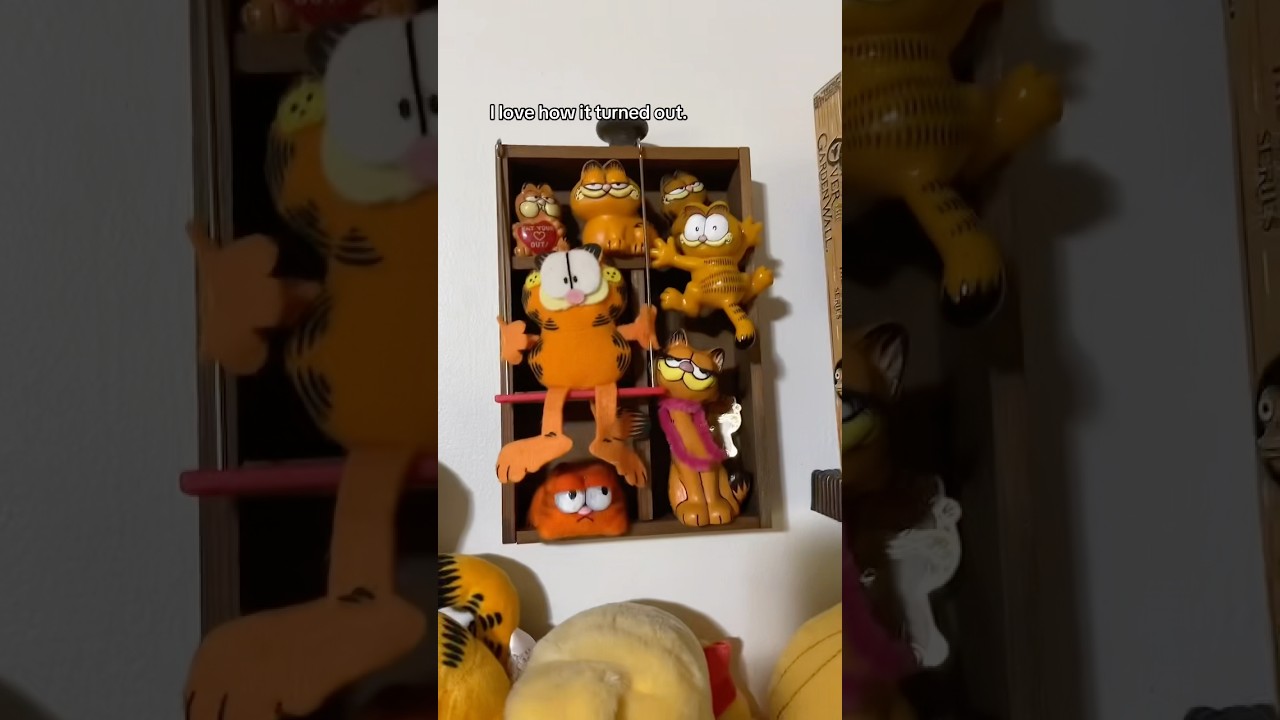 Making a Garfield trinket shelf 🧡 #garfield #trinkets