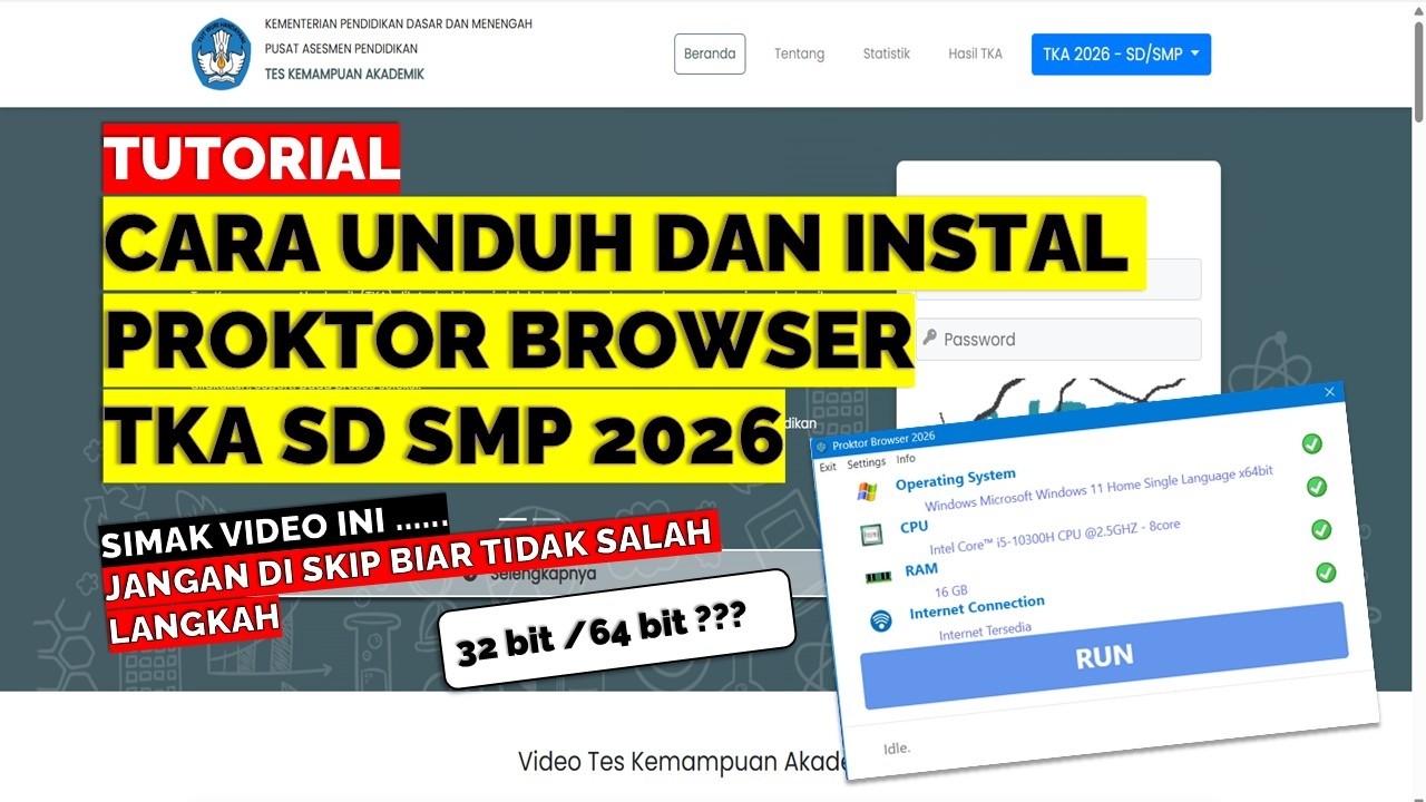 CARA UNDUH DAN INSTAL PROKTOR BROWSER TKA SD SMP 2026