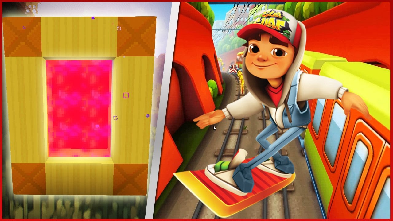 COMO FAZER UM PORTAL PARA O MUNDO DE SUBWAY SURFERS - Minecraft