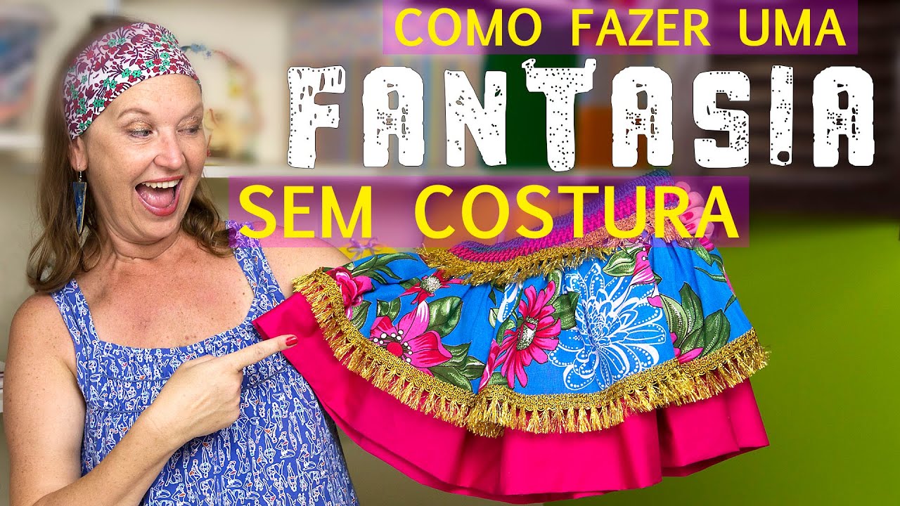 Como fazer uma fantasia de cigana sem costura. Fácil -  Vídeo com dica rápida para festas e carnaval
