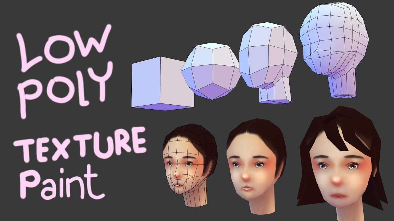 Low Poly Head Modeling with texture painting [Blender 3d]