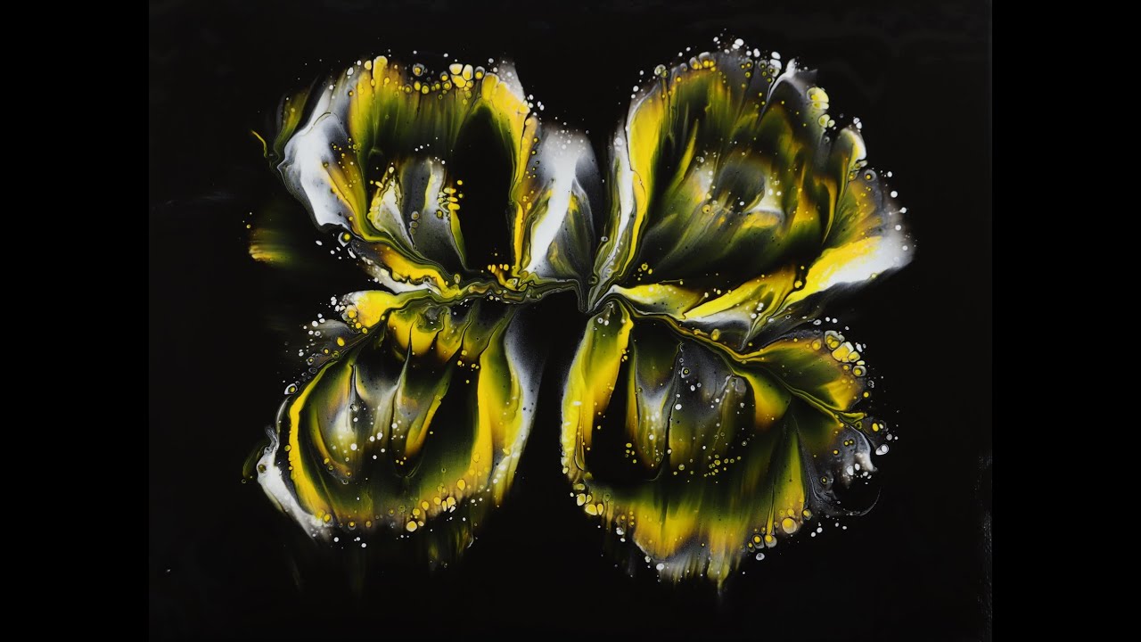 (400) 5 mystical flower dips with yellow 24x30cm