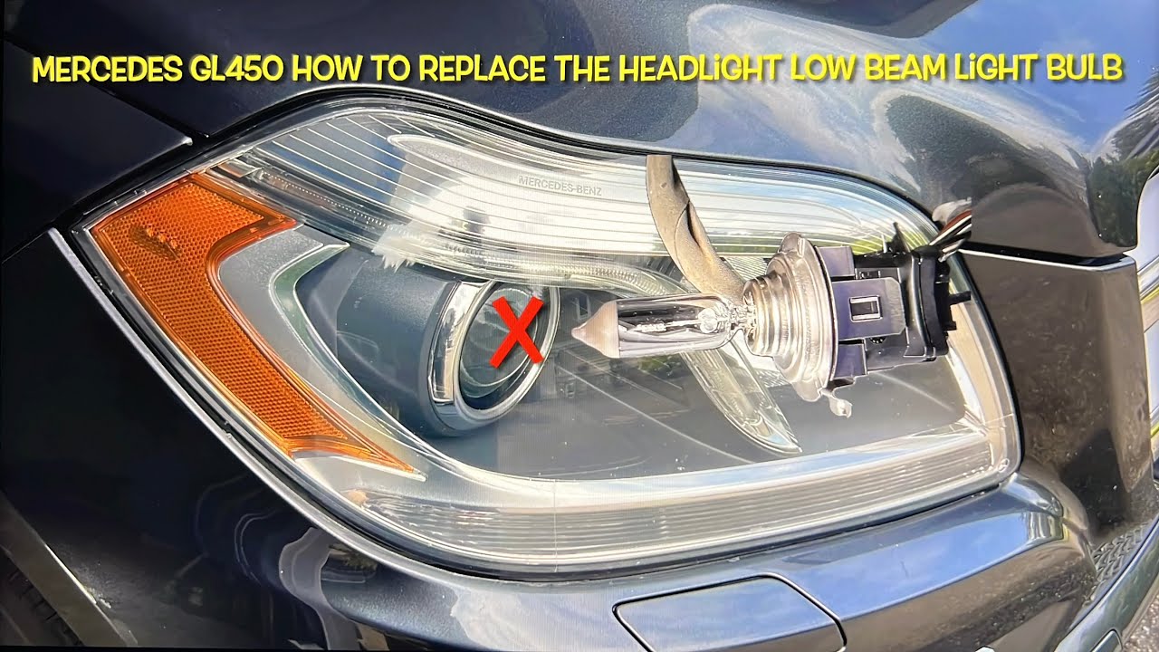 Mercedes GL450 How to Replace the Headlight Low Beam Light Bulb