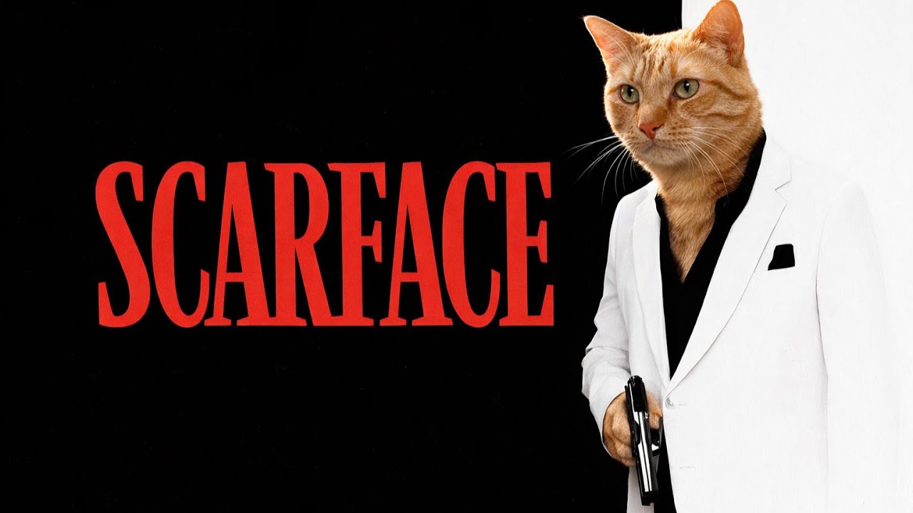 Scarface with my cats Eliot and Tranki 🐈🐱🔫 Guest star: My parents calico Nica