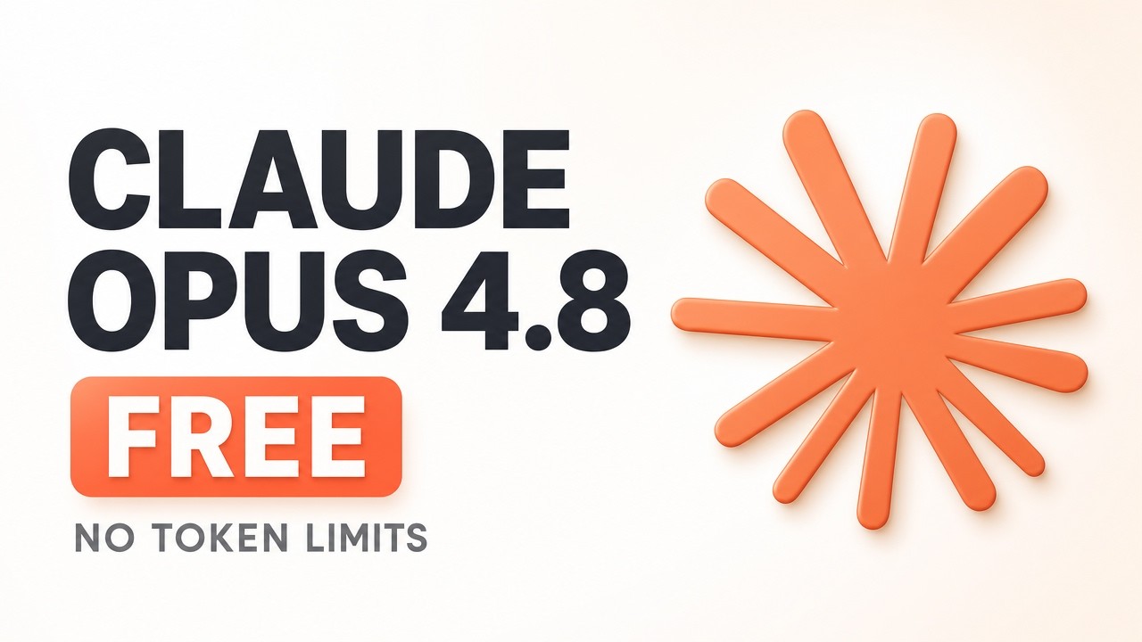 Claude Opus 4.8 for FREE &mdash; Unlimited Tokens, No Limits!