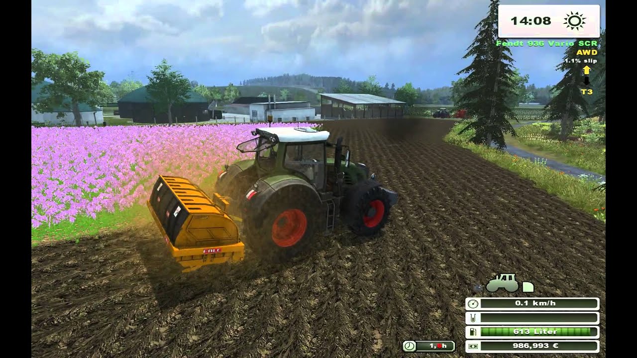 LS13 more Realistic Bodenbearbeitung mit Rotationspflug