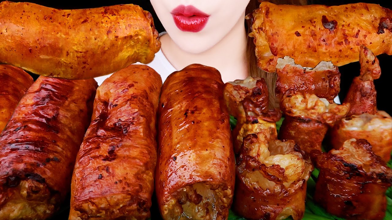 ASMR BEEF LARGE INTESTINES *CRUNCHY DEACHANG EATING SOUNDS MUKBANG 바삭한 통대창 먹방 咀嚼音