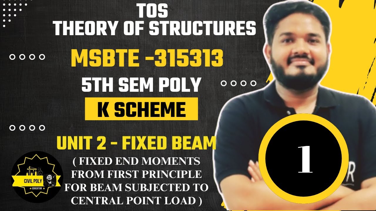 Ch-2 Fixed Beam | FEM Centre Point Load |MSBTE| Theory of structure | SEM5| TOS |K SCHEME|315313|