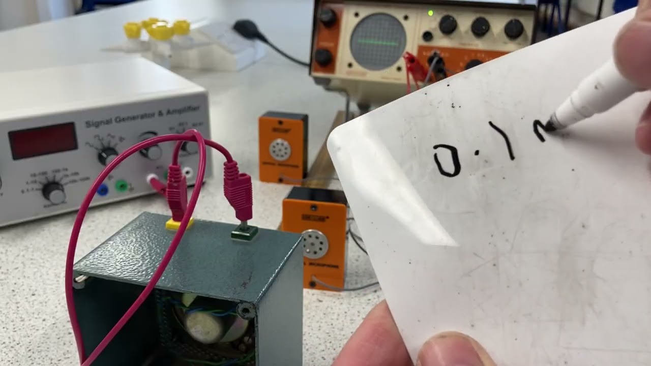 Calculating the speed of sound using a single beam oscilloscope.