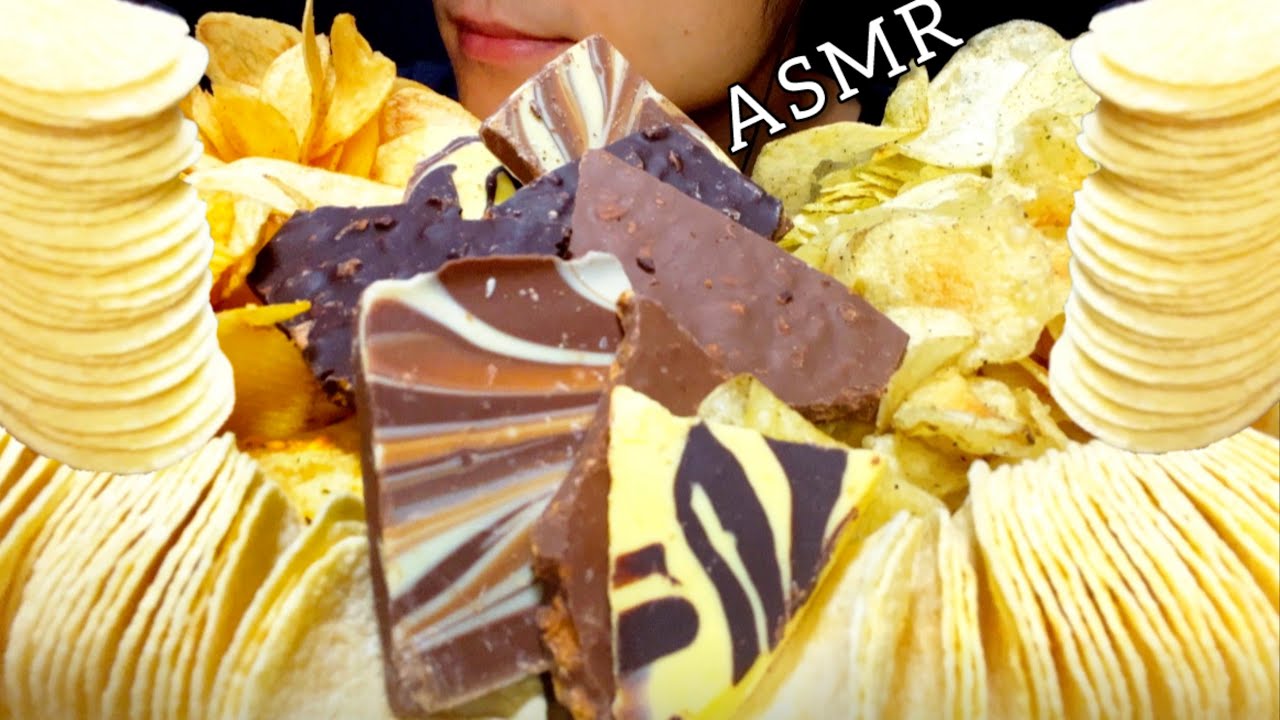 【咀嚼音】ポテトチップスと割れチョコ！/ASMR/EatingSounds/Mukbang/먹방