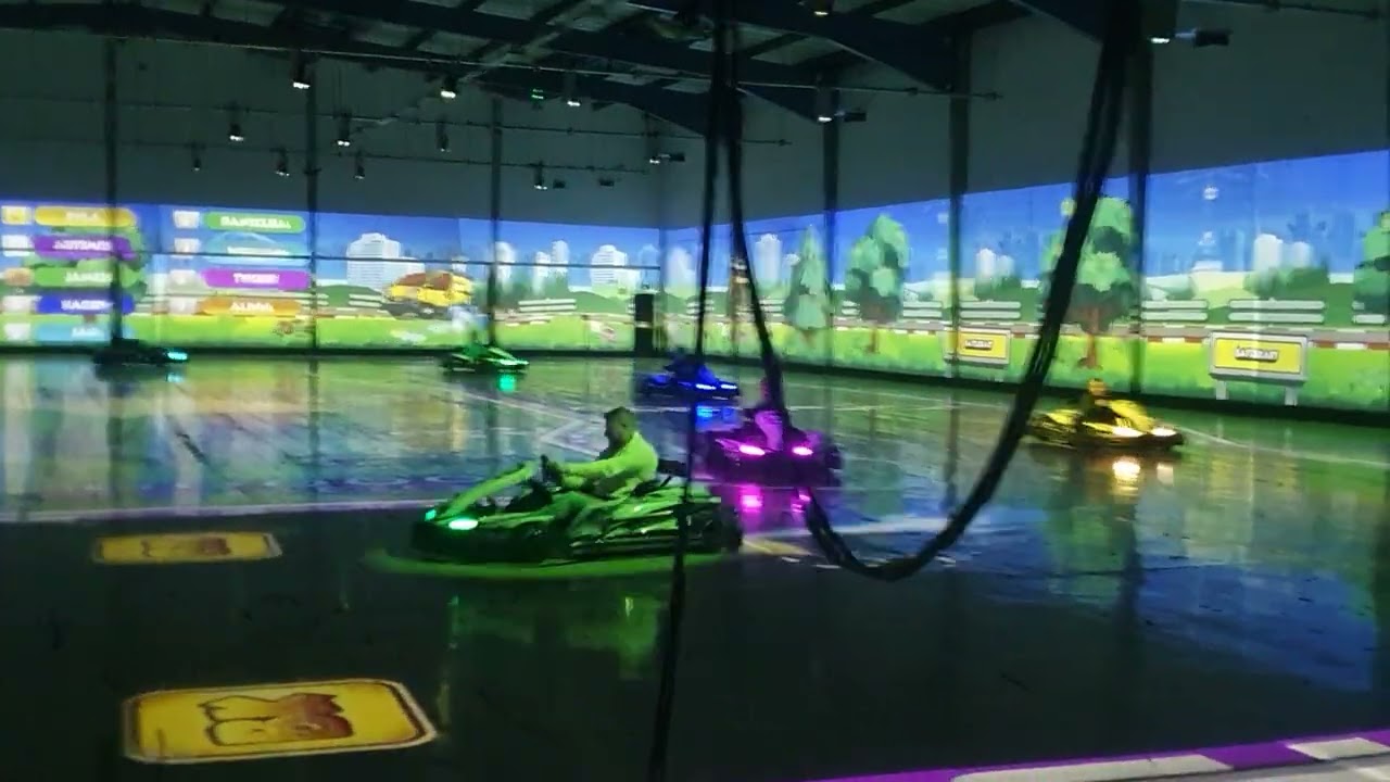 James & Bear race each other at Battle Kart in St. Albans