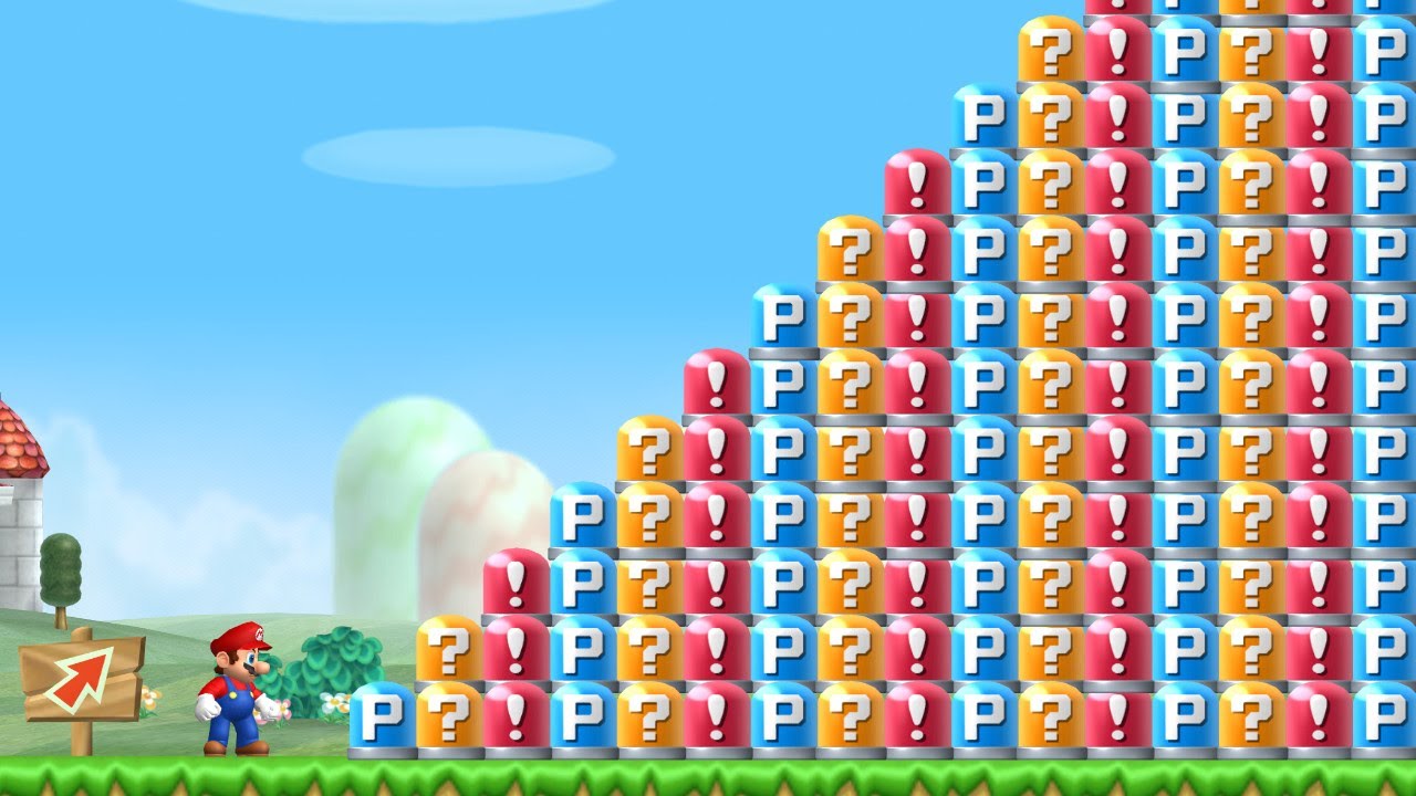 Can Mario Jump over 999 P-Switches, ?-Switches and !-Switches in New Super Mario Bros. Wii ?
