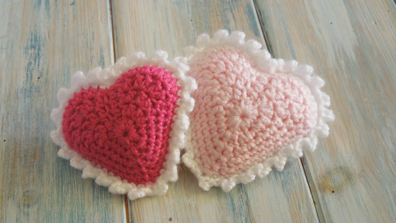 (crochet) How To Crochet a Padded Picot Heart - Valentine Special