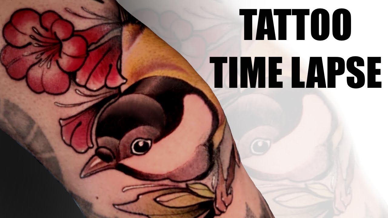 TATTOO TIME LAPSE | Neotraditional Bird Tattoo
