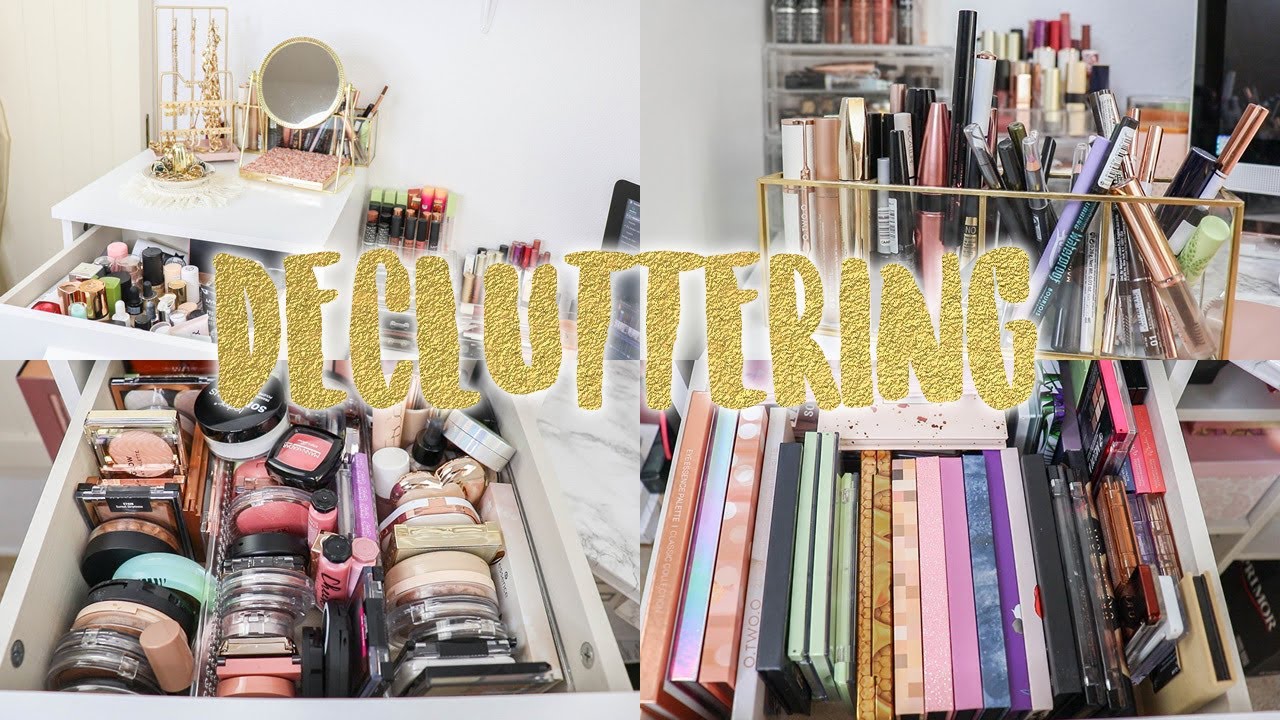 😱 DECLUTTERING + reorganización de mi COLECCIÓN DE MAQUILLAJE | Adiós a muchos productos!