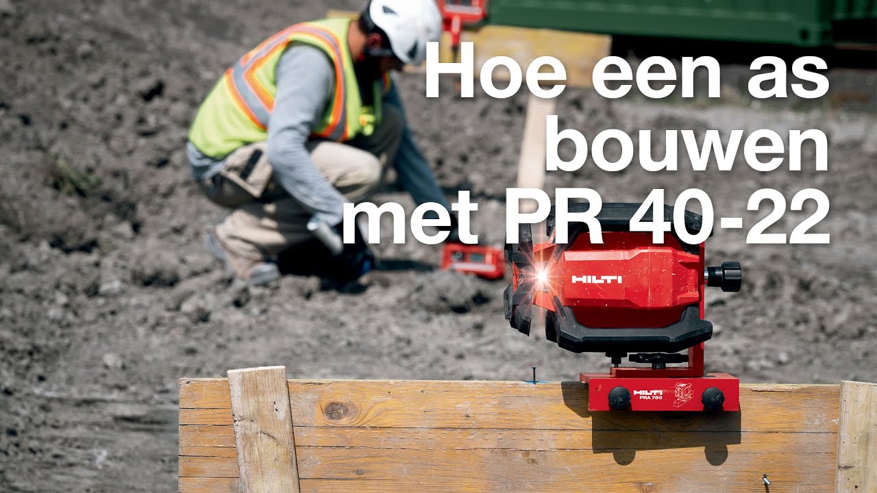 Hoe een constructie-as uitzetten met de 1e Nuron roterende laser PR 40-22