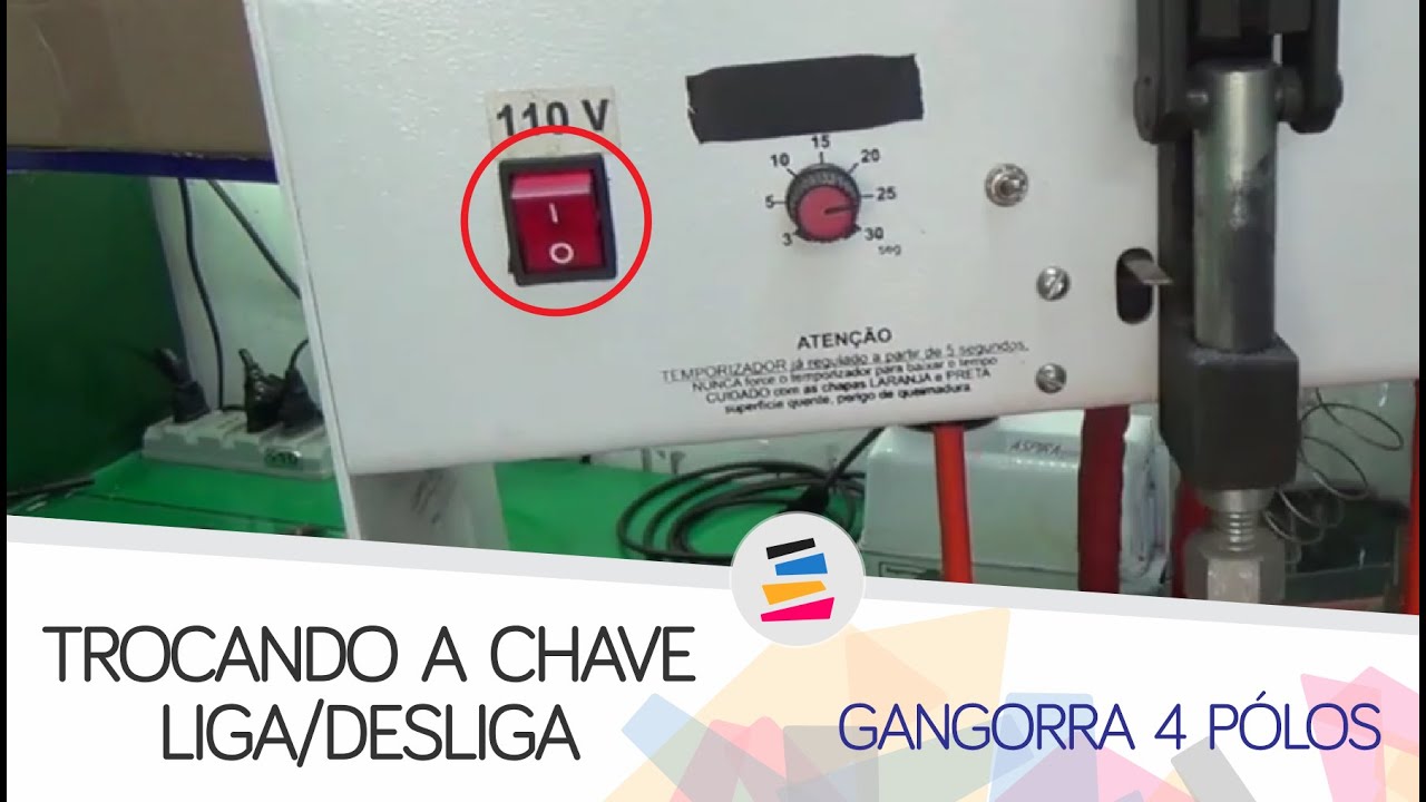 Troca da Chave Liga/Desliga Prensa Térmica (Gangorra 4 Pólos) - SULINK