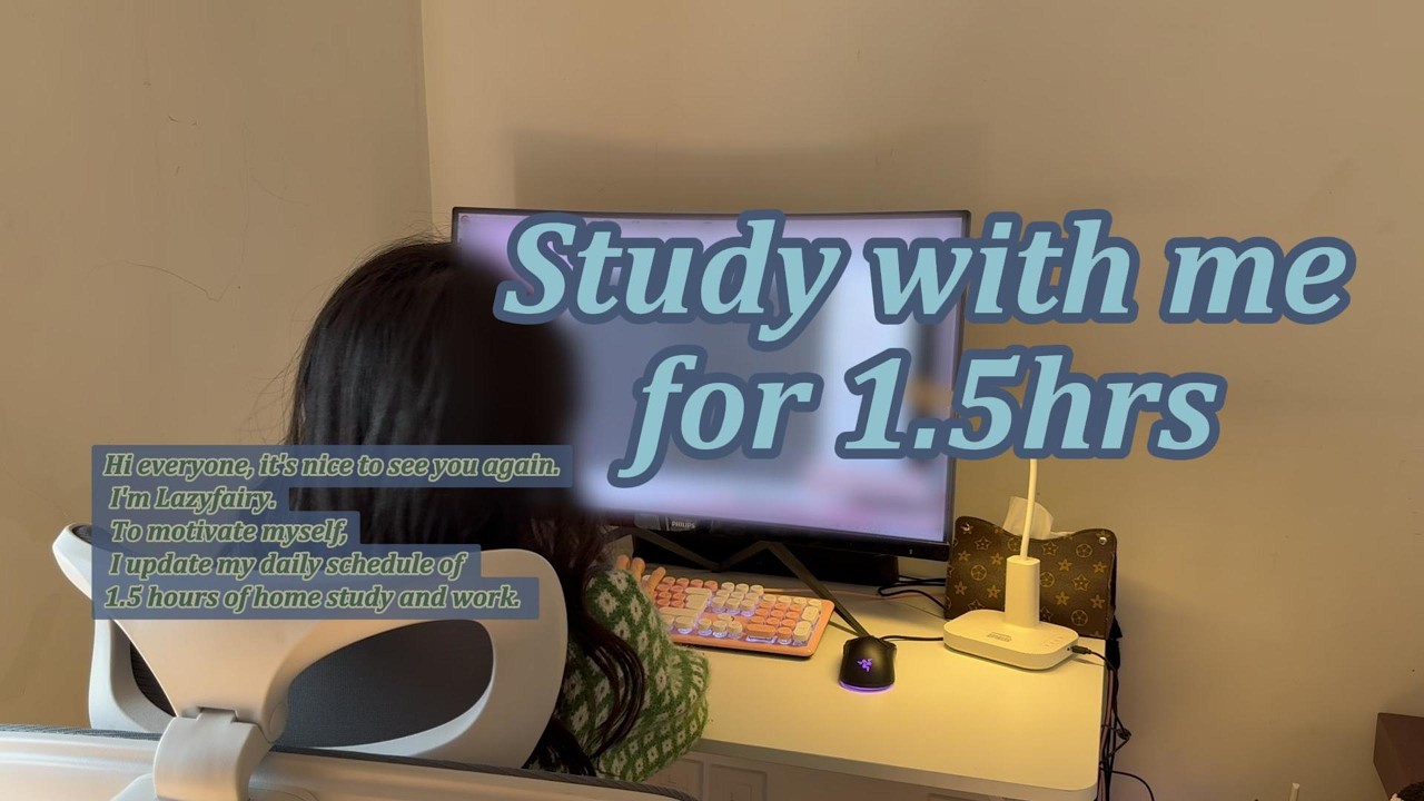 1.5-HR STUDY WITH ME Cozy winter day 🎧 Peaceful music break⏱️  #study #studywithme