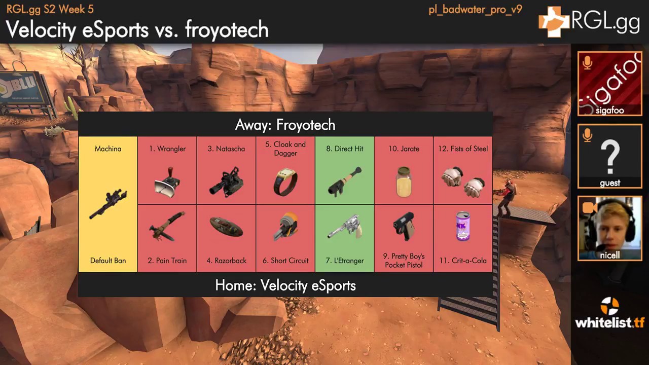 Week 5 - Badwater - Froyotech vs Velocity - Pick/Ban Prolander - RGL.gg - Season 2
