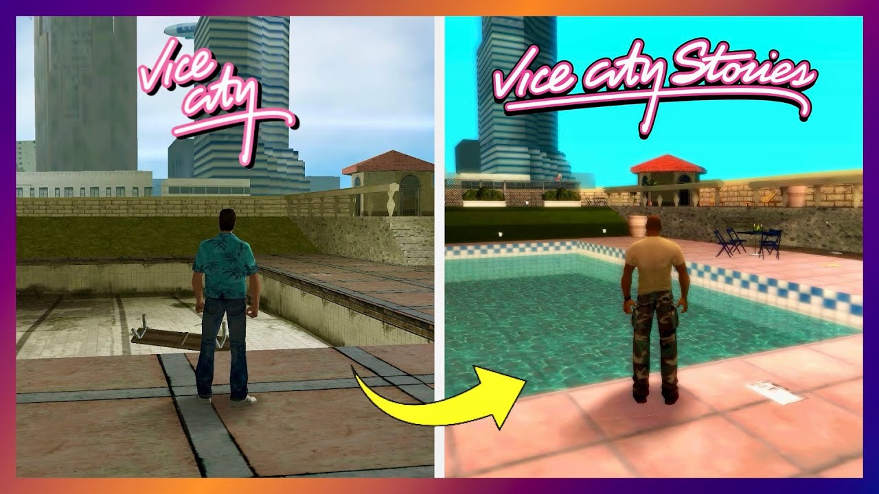 GTA Vice City vs GTA Vice City Stories Map Comparison [Vice City Beach]