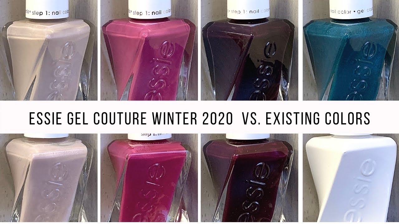 Essie Gel Couture BRILLIANT BROCADES | Winter 2020 Collection vs. existing colors